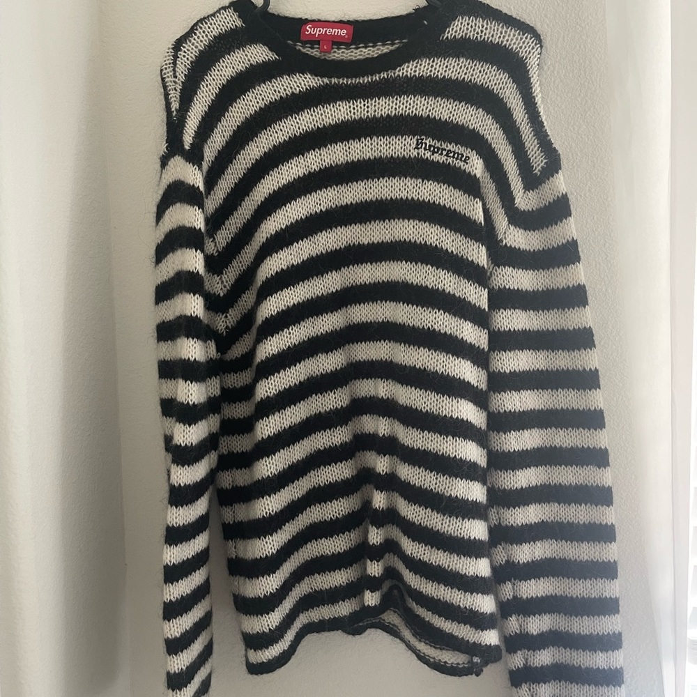 Supreme stripe mohair sweater (black/white)